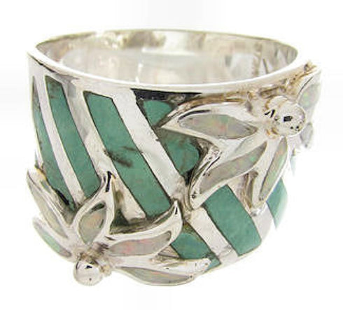 Sterling Silver Turquoise Southwest Opal Ring Size 6-3/4 IS60683